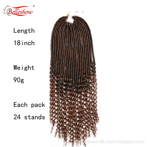 Hot sell 20inch Afro crochet braid hair crochet faux locs curly kinky faux dreadlocks Jerry Curly Faux Locs